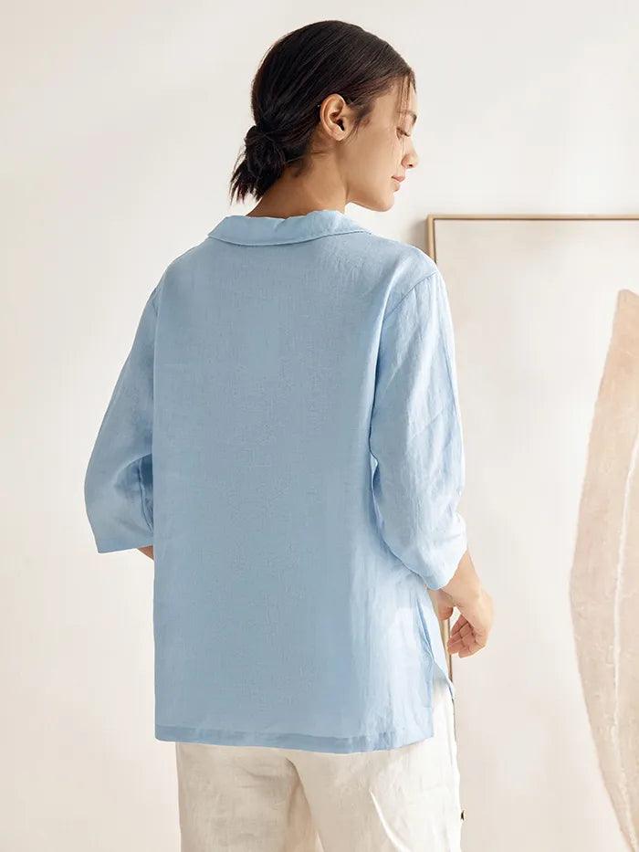 Blusa Jade de Lino Puro – Elegancia Atemporal