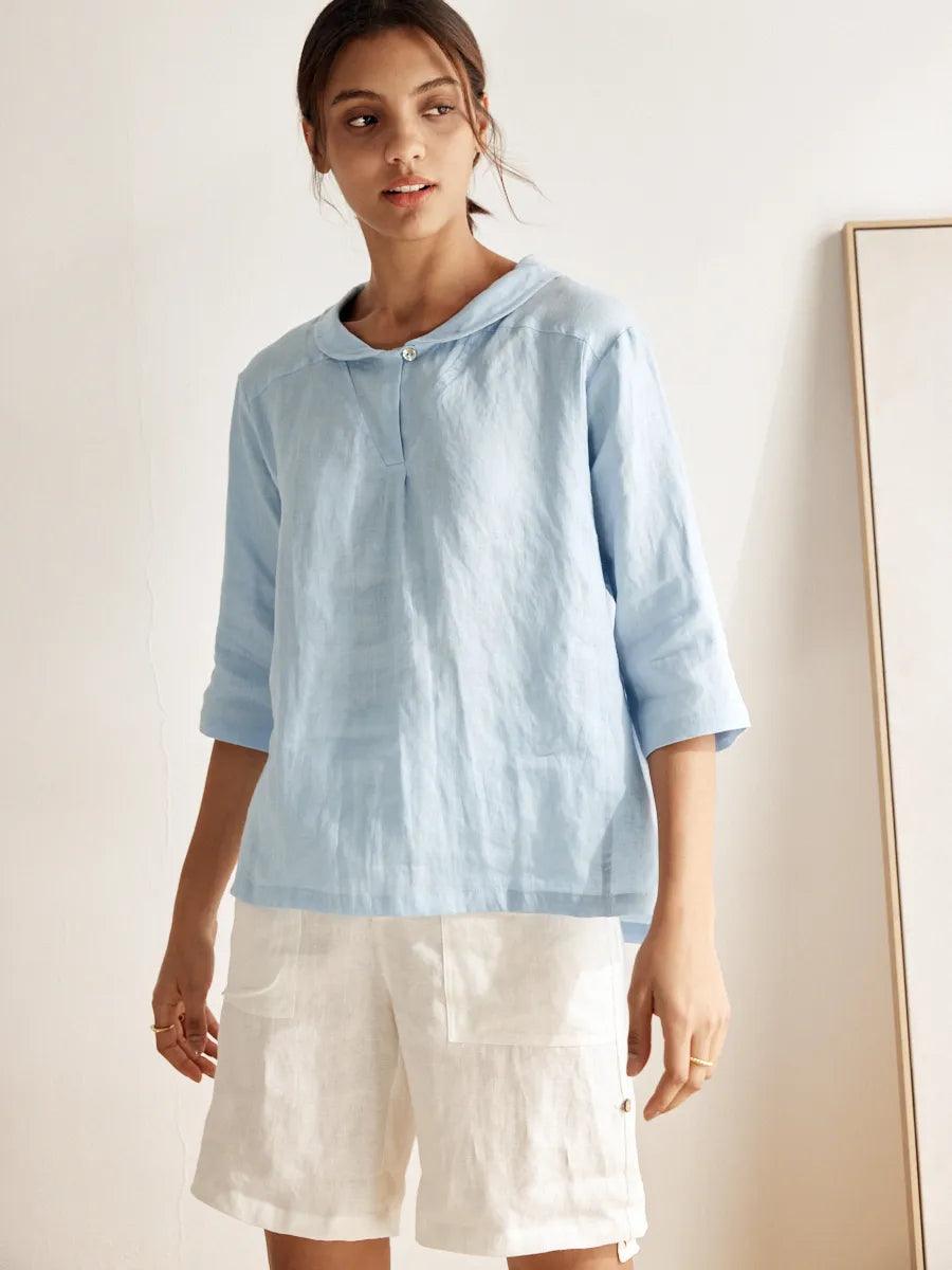 Blusa Jade de Lino Puro – Elegancia Atemporal