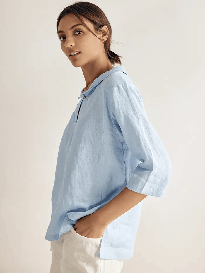 Blusa Jade de Lino Puro – Elegancia Atemporal