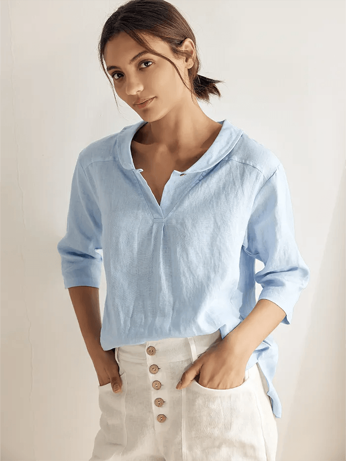Blusa Jade de Lino Puro – Elegancia Atemporal