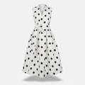 Vestido elegante con lunares con cuello en V