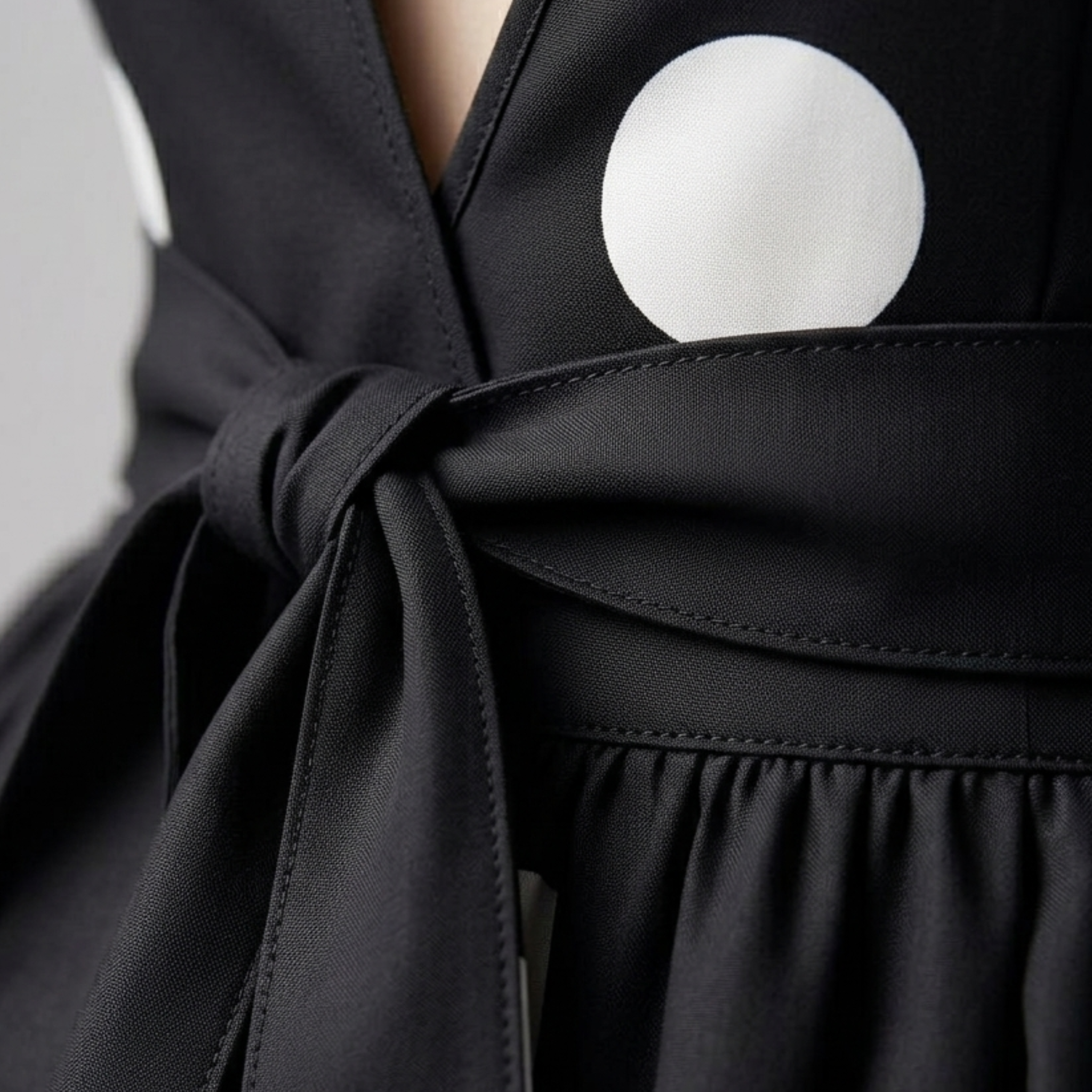 Vestido elegante con lunares con cuello en V