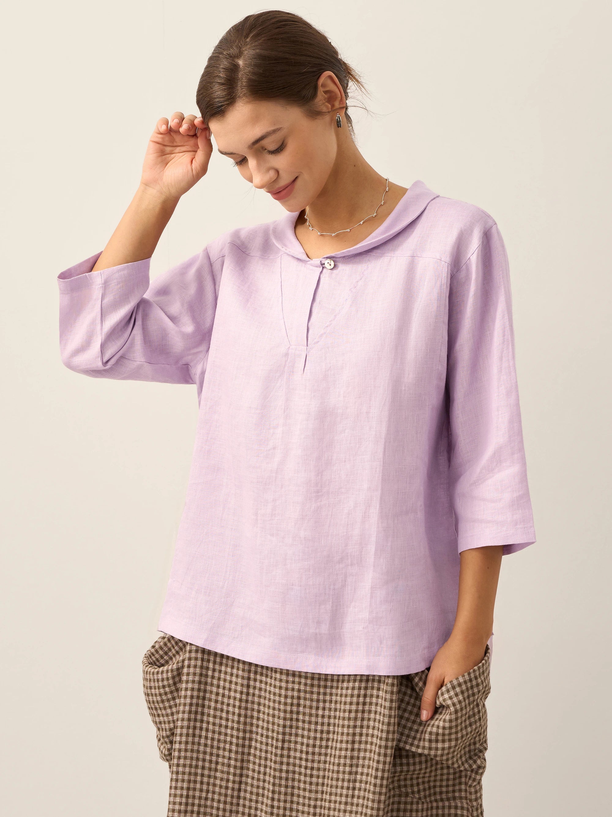 Blusa Jade de Lino Puro – Elegancia Atemporal