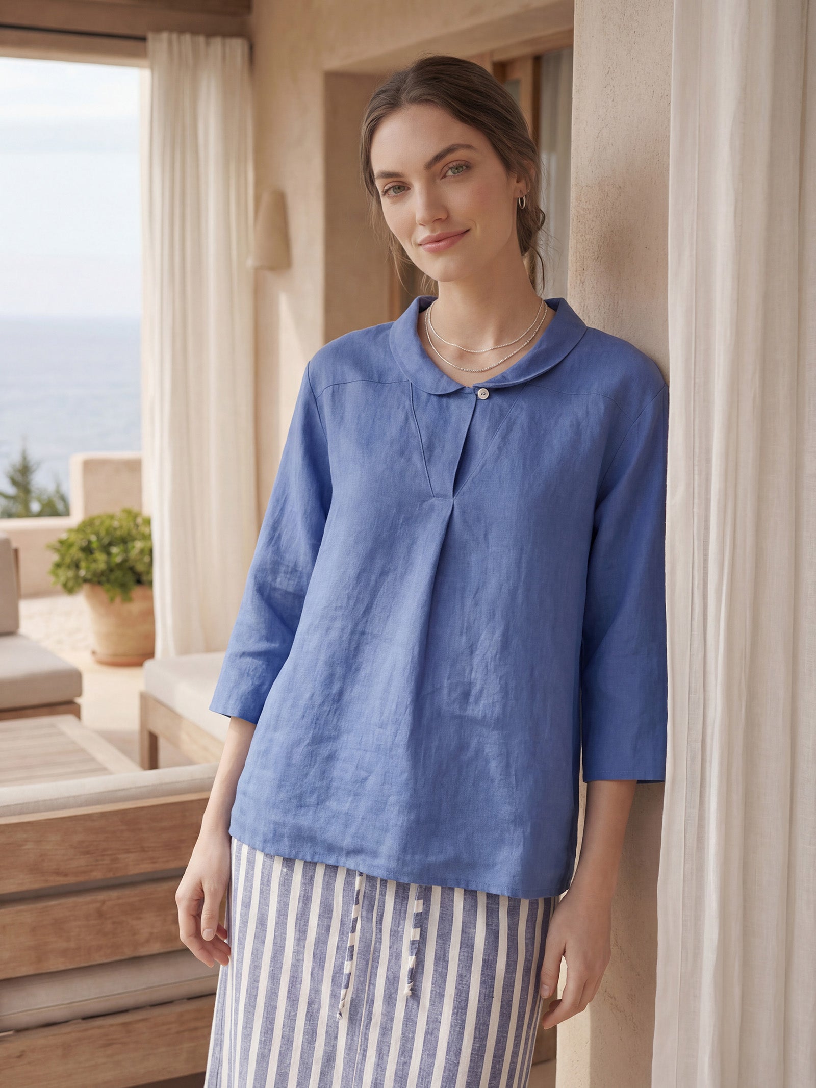 Blusa Jade de Lino Puro – Elegancia Atemporal