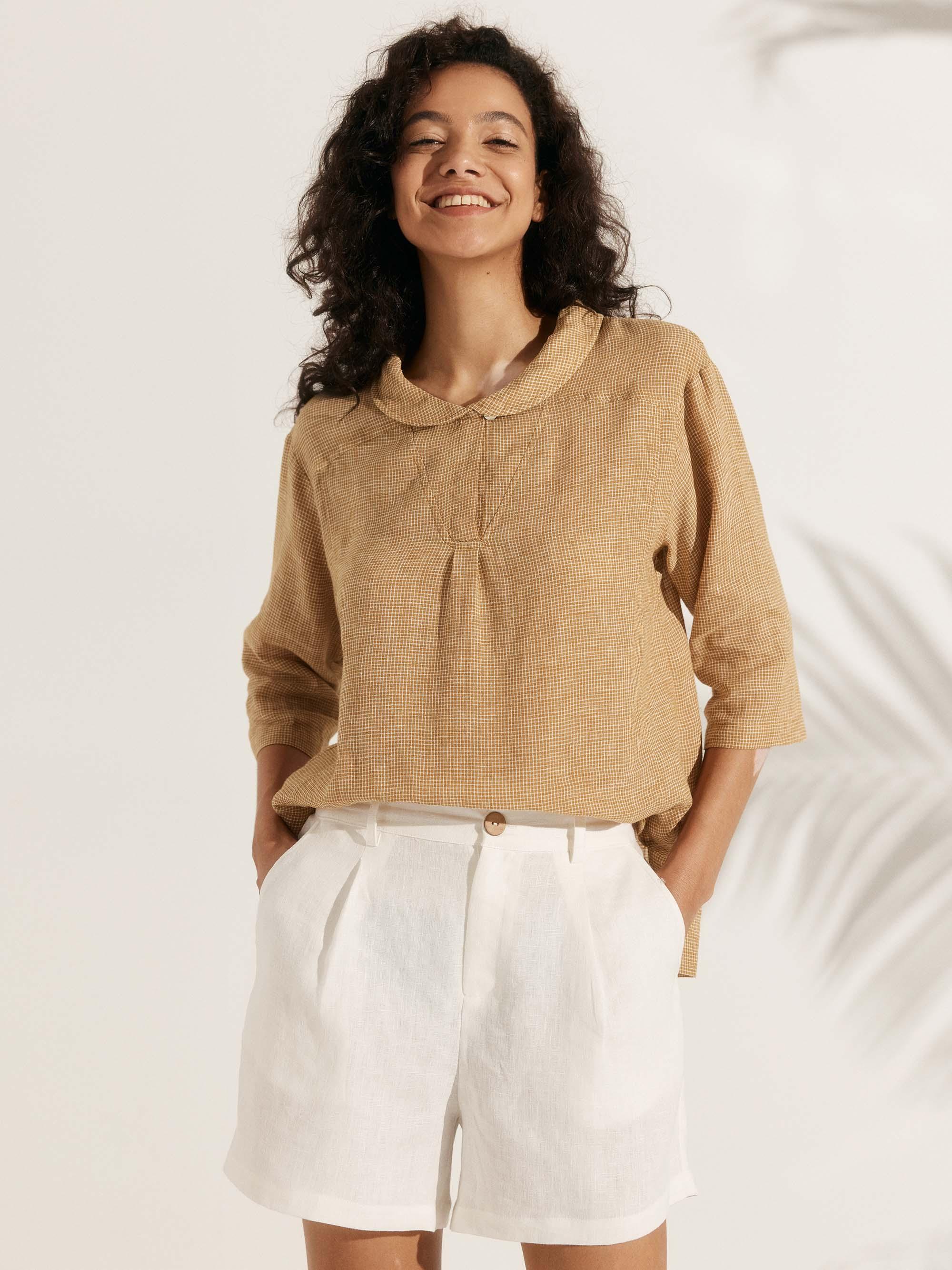 Blusa Jade de Lino Puro – Elegancia Atemporal